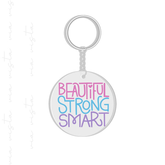 UV DTF Keychain Decal - beautiful smart strong
