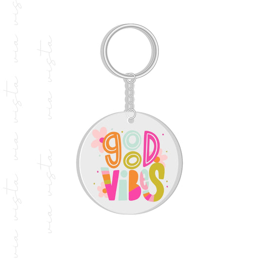 UV DTF Keychain Decal - Good vibes
