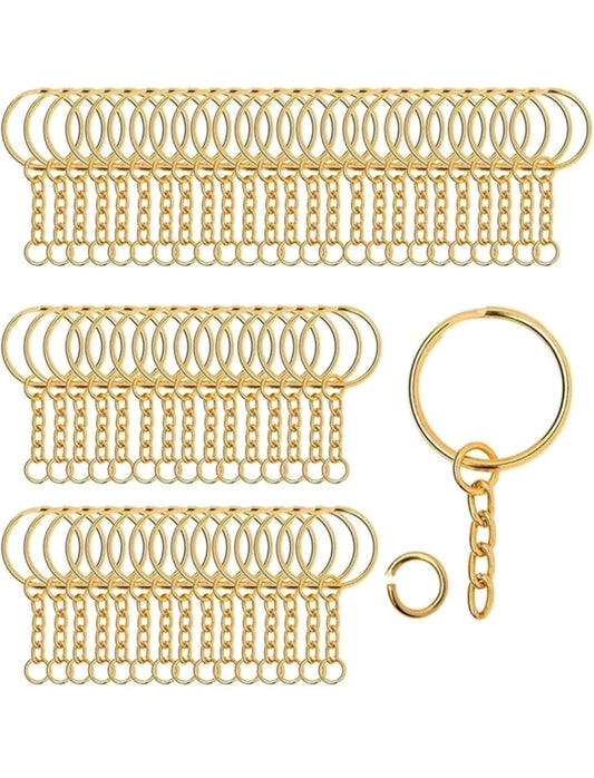 Keyring, chain & connector - Gold (pack of 20)