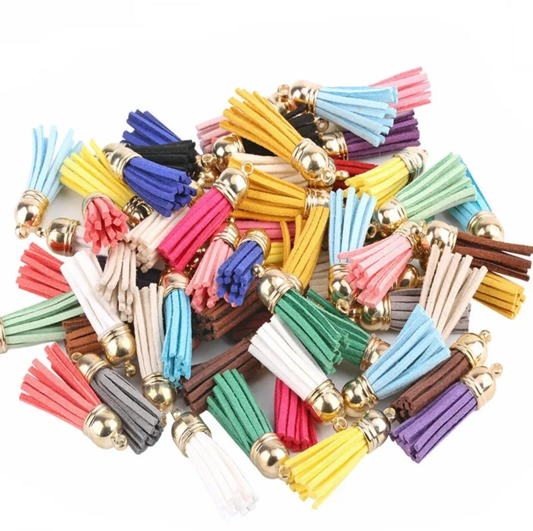 Keychain Tassels Gold Caps (pack of 20)