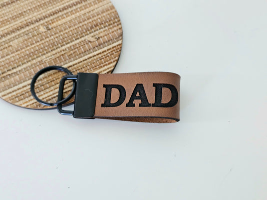 Genuine Leather Keychain - DAD