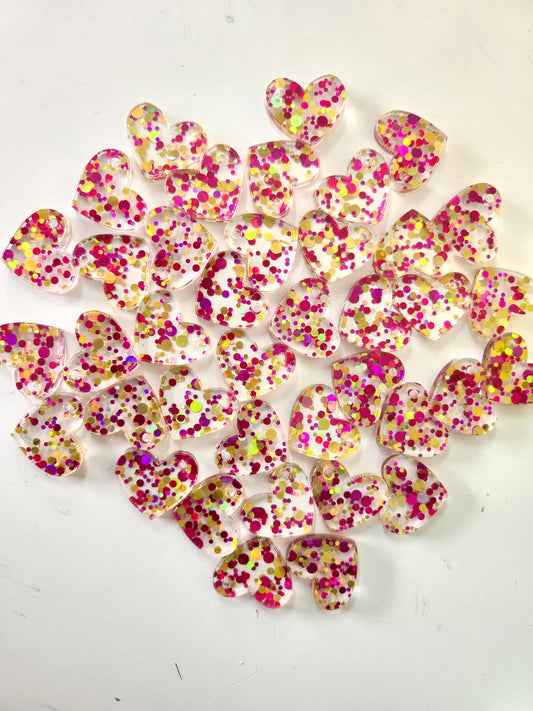 Accessories - Pink/Gold Hearts (Pack of 20)