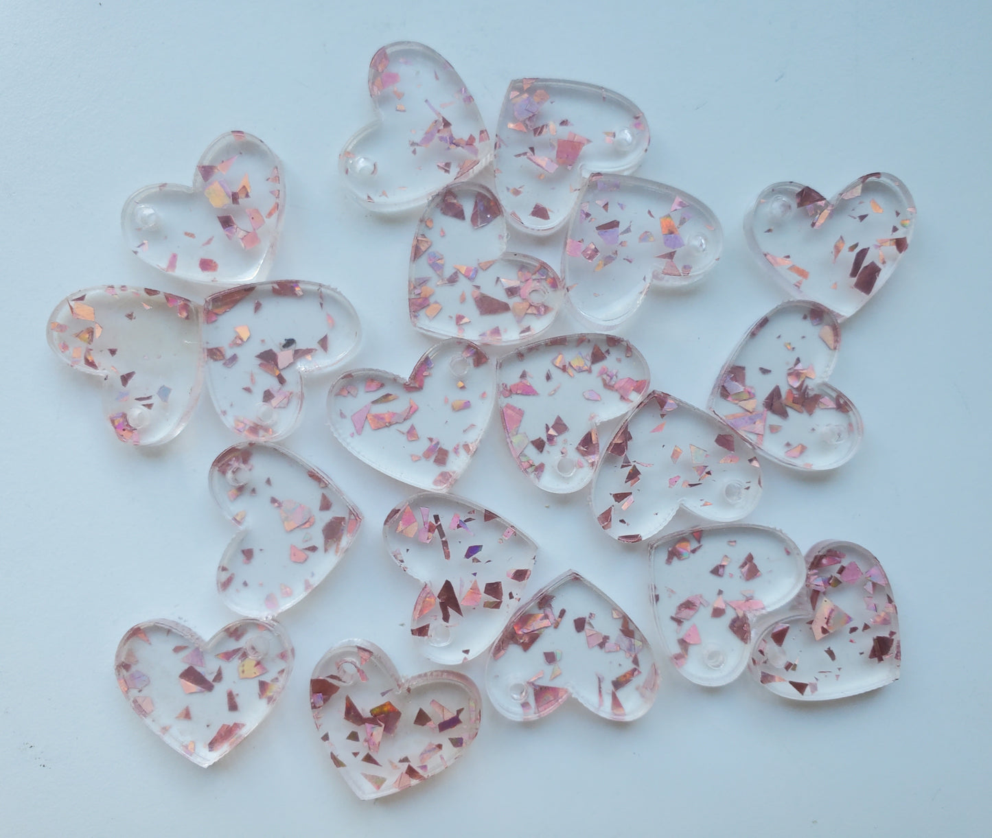 Accessories - Rosegold Glitter hearts (pack of 20)