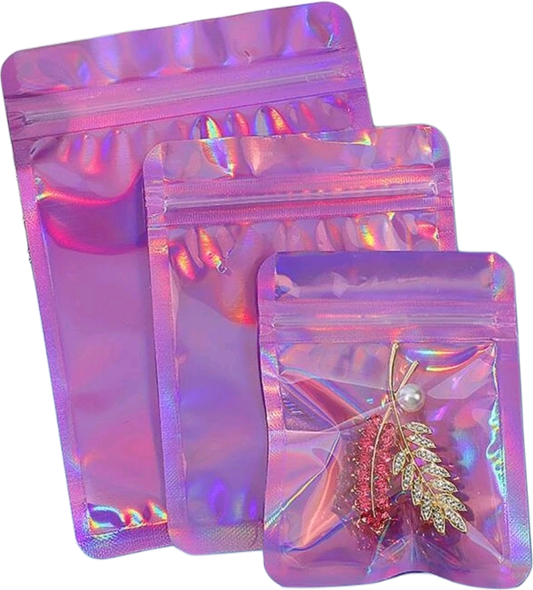 Pink Holographic Packaging bags