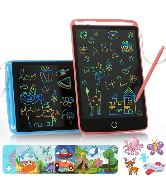 LCD Writing Tablet for Kids, 2 Pack 10 Inch Colorful Screen Drawing Tablet with Stylus
